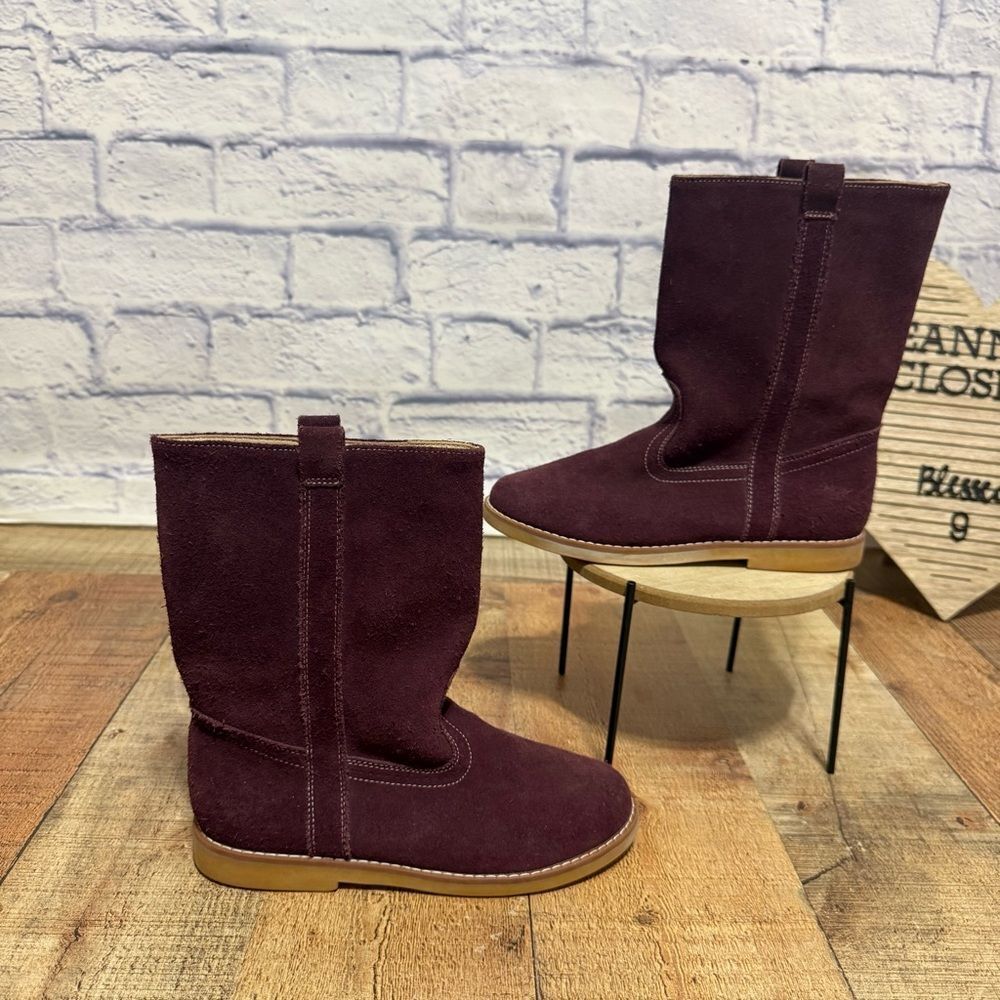 Elephantito Kids Girls Purple burgundy Suede Riding Boots Sz 2